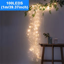1 cuerda de luces de ratán con energía solar - Luces de hadas IP65 impermeables con 8 modos, ideales para exteriores, patio, jardín, porche, árbol, terraza, pared, bodas y decoraciones de fiestas, decoración de Navidad y Halloween | Cuerda de luces de ra