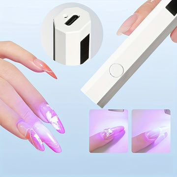 Lámpara de uñas portátil FEIYBA - Recargable por USB, activación de luz con un solo clic, diseño compacto para esmalte de uñas de secado rápido, fuente de luz segura, ideal para manicuras y pedicuras, lámpara de uñas para uñas, herramienta de manicura, h
