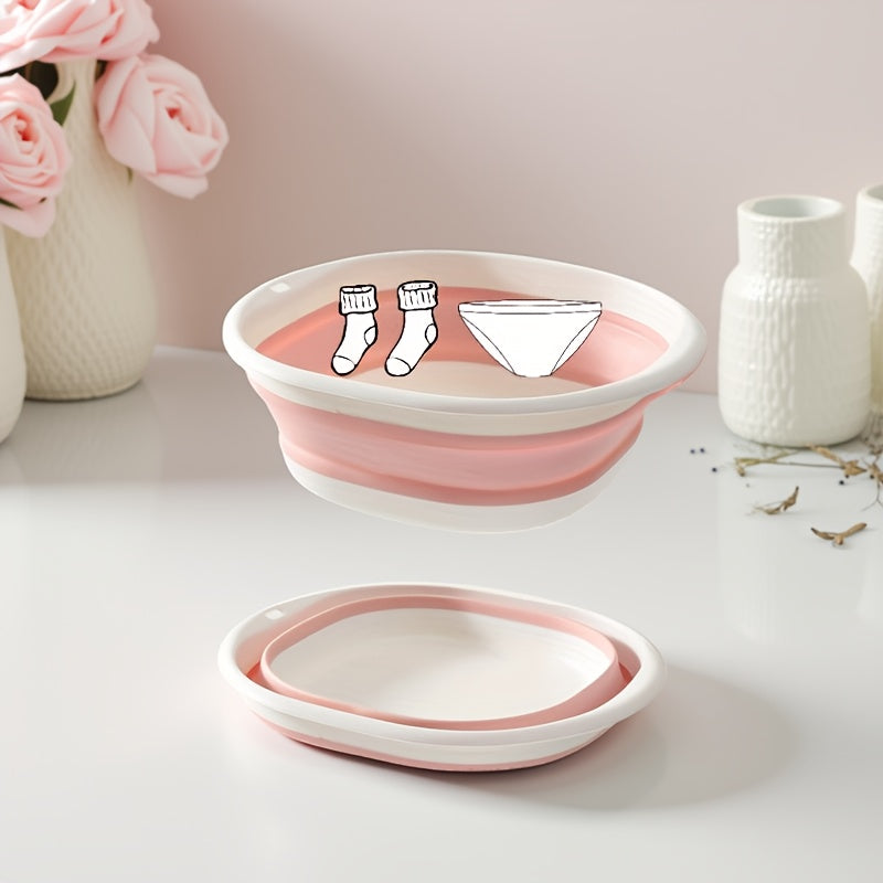 1 pieza, lavabo plegable pequeño para mujeres, ideal para ropa interior y calcetines, diseño rosa lindo, plegable que ahorra espacio, portátil para viajes y almacenamiento, solo lavado a mano, no necesita electricidad, fregadero portátil, artículos esenc