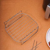 Accesorios multifuncionales para freidora de aire: rejilla de acero inoxidable de doble capa para cocinar al vapor con 1 estante y 4 brochetas para comidas perfectamente cocinadas