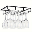 Estantes de copas de hierro, soporte para copas de vino colgante, almacenamiento debajo del gabinete para bar cocina, instalación sin herramientas, exhibición decorativa moderna - Estante colgante duradero para uso doméstico y en restaurantes