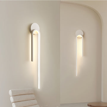 2 piezas de Lámpara LED Blanca Simple para Pared, Artesanía en Metal Pulido, Accesorios de Iluminación Semi-empotrados, Adecuado para Sala de Estar, Comedor, Tocador, Dormitorio