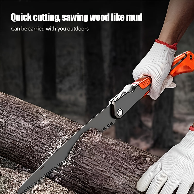 Sierra Plegable Multifuncional: Una Sierra Manual Rápida para Madera, Bambú, Tubos de Plástico, Podar Árboles Frutales, Reparaciones del Hogar, Carpintería y Corte de Metales