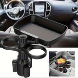Plato de soporte para taza de coche 3 en 1 y mesa de comedor - Altura ajustable, plato giratorio y plato desmontable, diseño ergonómico para un acceso seguro y fácil a la taza de coche, plato de soporte para taza de coche, accesorio de interior de vehícu