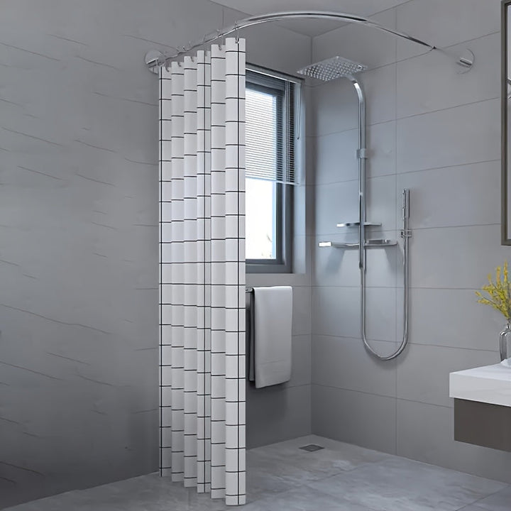 1 Juego de Varillas de Ducha Telescopio, Varillas de Ducha Curvas para Baño, Varillas de Ducha de Acero Inoxidable de Forma de Ventilador, Sin Golpes