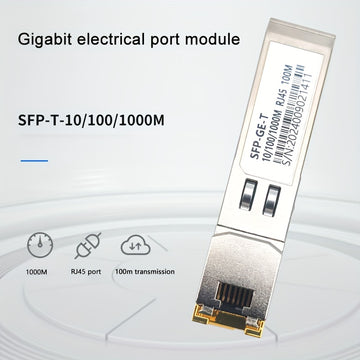 Módulo de cobre SFP de 1 Gb con conectividad RJ45 de 1000 Mbps, 10/100/1000Base-T, transceptor SFP-T intercambiable con calor para intercambios Cisco/Huawei/H3C/Ruijie/Intel, convertidores de medios de fibra, routers y firewalls - Solución de red de alta