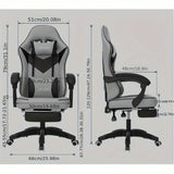 1pc Ergohug Silla de Juegos de Computadora de respaldo alto, tapicería de cuero, reclinable manual con manija, estructura de metal, construcción de madera dura y tablero artificial, relleno, limpieza en seco, para uso en hogar y oficina