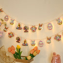 Cadena de 10 luces de Pascua con conejos pintados y huevos rotos, las luces elegidas al azar traen sorpresas agradables, alimentadas por una caja de baterías (baterías no incluidas), es adecuada para salas de estar, dormitorios, estudios y fiestas de vac