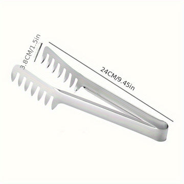 1 pinza para pasta de acero inoxidable, pinzas para servir comida en buffets, restaurantes y hogar, utensilios de cocina duraderos