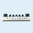 Interfaz de audio portátil Caster-All One-in-One con preamplificador de micrófono premium, carga USB, diseño compacto para podcasting, transmisión en vivo, DJ, PC y teléfonos inteligentes - Blanco, grabación de multimedia, equipo de estudio moderno, cons