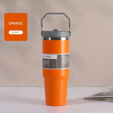 Taza aislada de vacío de acero inoxidable de 30 onzas con tapa - Rotativa, reutilizable, solo lavable a mano, ideal para deportes y uso familiar - Perfecta para Navidad, Día de San Valentín, Día de la Tierra, regalo.