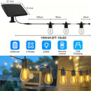 AVANLO 15.0 metros/8.99 metros de luces de cuerda solares para exteriores con control remoto - Bombillas LED S14 regulables, iluminación continua de 12 horas, diseño anticaída para jardines, cafeterías, calles, festivales y espacios públicos, luces solar