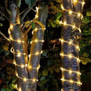 Luces solares LED para jardín, tira de luces solares para exteriores, decoración de fiestas, bodas, Navidad, Halloween, 8 modos de luz con sensor inteligente