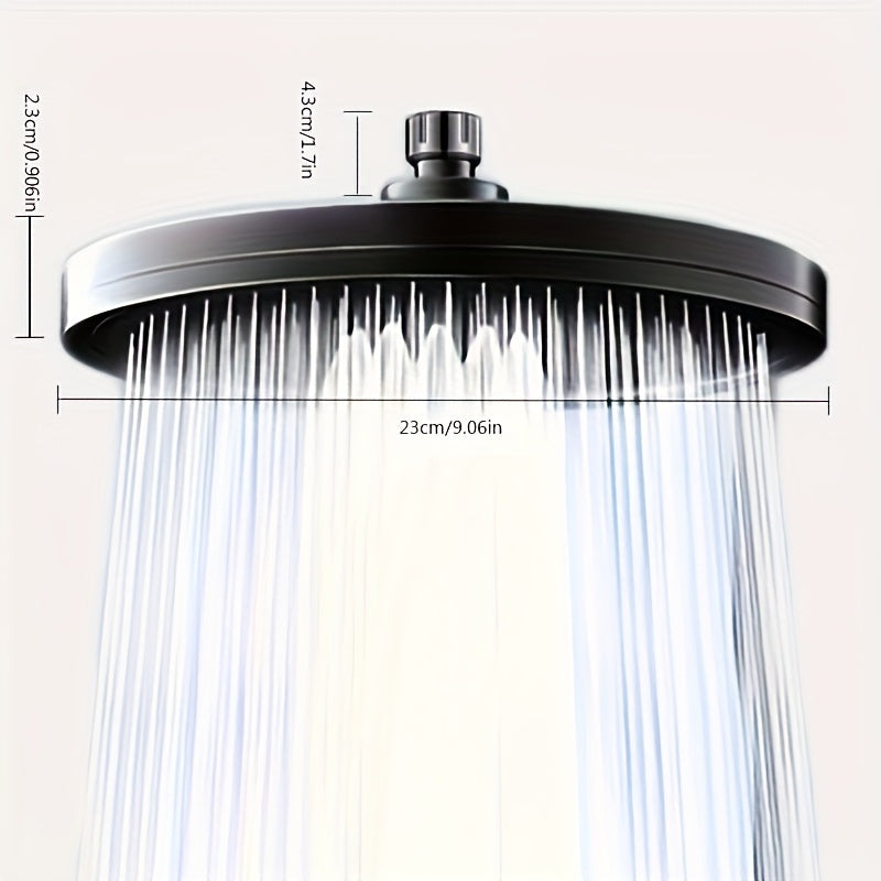 1pc Cabezal de Ducha de Alta Presión Ajustable, Rociador Superior de 6 Velocidades, Cabezal de Ducha de Mano Individual Presurizado, Rociador de Lluvia, Accesorios de Baño, Juego de Cabezal de Ducha y Manguera