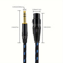 Cable de Audio Balanceado DREMAKE Premium de XLR a 1/4" - Bañado en Oro, Interconexión de Señal Sin Ruido para Micrófonos, Amplificadores y Más - Disponible en Múltiples Longitudes