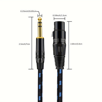 Cable de Audio Balanceado DREMAKE Premium de XLR a 1/4" - Bañado en Oro, Interconexión de Señal Sin Ruido para Micrófonos, Amplificadores y Más - Disponible en Múltiples Longitudes
