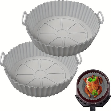 2 piezas de almohadillas para freidora de aire, fáciles de limpiar y anti-suciedad, reutilizables, accesorios para freidoras de silicona, accesorios de cocina, almohadillas desechables para contacto con alimentos