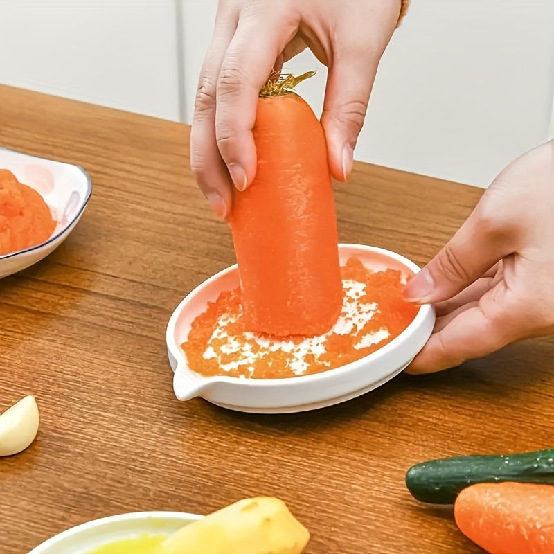 1 Unidad, Molinillo De Alimentos De Porcelana Con Cepillo, Machacador De Patatas De Cerámica Multifuncional, Herramienta Manual Para Moler Jengibre, Ajo Y Zanahoria, Utensilio De Cocina