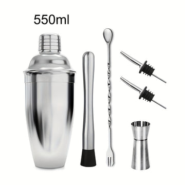 5/6/9pcs Juego de herramientas de bar de acero inoxidable para coctelería Shaker mezclador de cócteles mezclador de cócteles Conjunto completo de herramientas de bar para fiestas