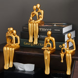 1 pieza de Figurita de Arte Abstracto en Posición Sentada, un Lujo y Ornamento de Alta Gama Pequeño para el Salón, Entrada de la Casa y Armario de TV, Hecho de Materiales de Alta Calidad.