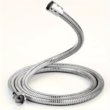 Manguera de ducha de acero inoxidable FlexiShower 1.2m/1.5m/2m/3m, extensión de tubería de cabeza de ducha anti-encorvadura cromada con accesorios de latón y junta de silicona, no necesita electricidad, ajuste universal para bañera y ducha