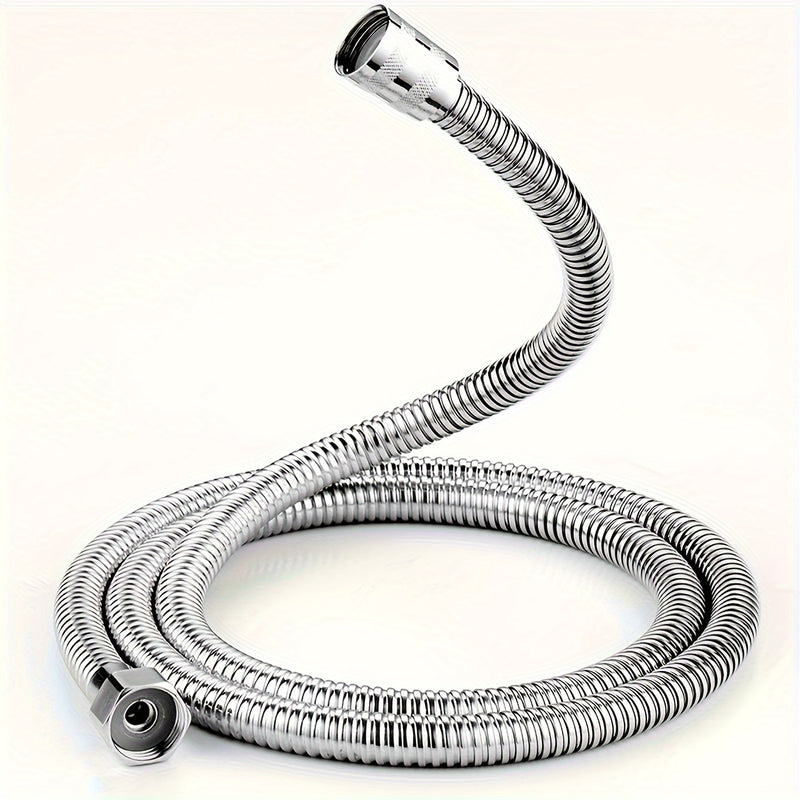 Manguera de ducha de acero inoxidable FlexiShower 1.2m/1.5m/2m/3m, extensión de tubería de cabeza de ducha anti-encorvadura cromada con accesorios de latón y junta de silicona, no necesita electricidad, ajuste universal para bañera y ducha