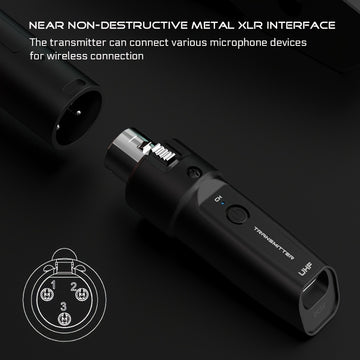 AMACEX K-11 Transmisor y receptor inalámbrico XLR, adaptador de micrófono XLR cableado a inalámbrico, adaptador XLR a 1/4", para micrófonos dinámicos/condensadores, interfaz de audio