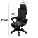 Silla de Juego Ergonómica con Asiento Reclinable - Silla Cómoda para Oficina y Casa, Altura Ajustable, Base de 5 Ruedas, Negra, Ideal para Sentarse Largo Tiempo, Habitaciones Universitarias y Configuración de Juegos