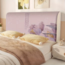1 pieza de Funda para Cabecero de Poliéster Suave con Diseño Floral Elegante, Lavable a Máquina, Degradado de Rosa Claro a Beis, Perfecto para la Decoración del Dormitorio y Habitaciones de Hotel