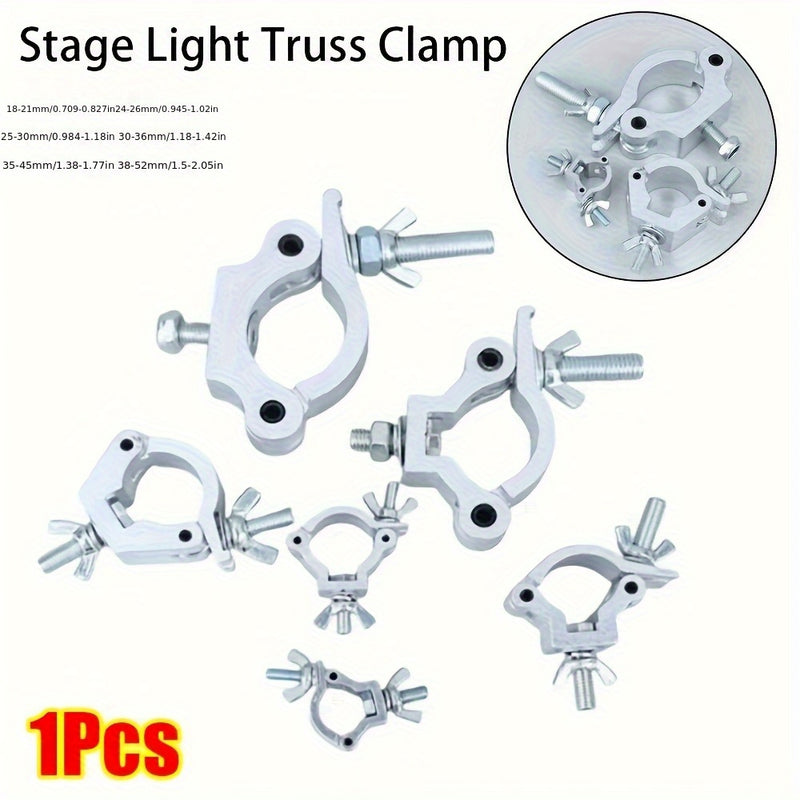 1pc Abrazadera de Aleación de Aluminio para Luces de Escenario, Soporte Rápido y Duradero con Clip, Ganchos Colgantes Plateados 18-21mm 38-52mm para LED PAR, Spotlights y Cabezales Móviles