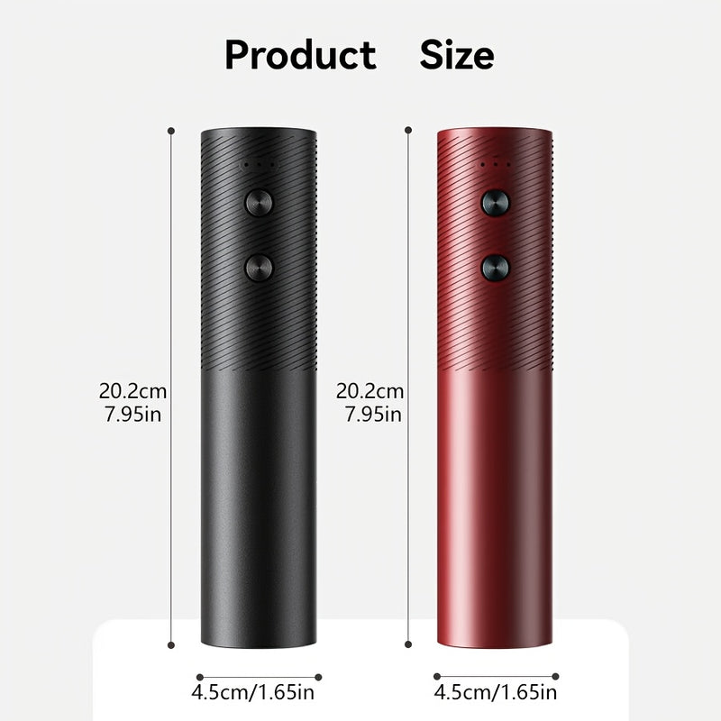 Abrebotellas eléctrico, recargable por USB, abridor de botellas automático reutilizable con un solo botón, un regalo adecuado para el hogar, la cocina, las fiestas y las bodas (negro/rojo)