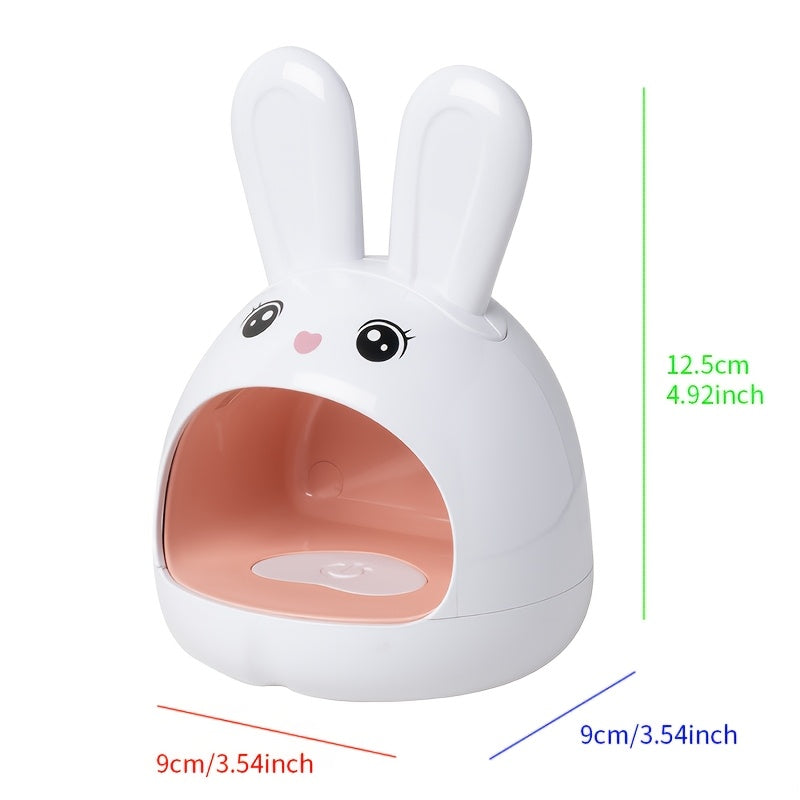 Linterna LED Mini LINGCHIHAO 24W para Uñas de Gel - Portátil y Rápida Secado con Diseño de Conejito, Luz Compacta USB para Manicura y Pedicura, Rosa/Blanco