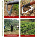 Pala de acero de alta resistencia - Herramienta agrícola para ahorrar trabajo en la eliminación de malezas y la descompactación del suelo, pala de jardín manual para la eficiente extracción de raíces y aéreo, herramientas de jardinería ergonómicas | Herr