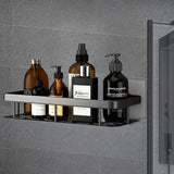 Organizador de ducha montado en la pared, gran capacidad, instalación sin taladro, estante flotante ahorrador de espacio para baño y cocina, fácil de instalar, ideal para guardar artículos de tocador, cosméticos y objetos varios