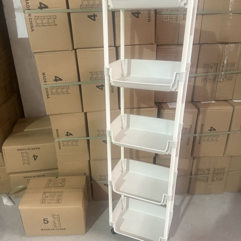 1pc Carrito de almacenamiento rodante de spa de 5 capas, almacenamiento móvil con ruedas, adecuado para sala de estar, dormitorio, dormitorio, sin batería eléctrica