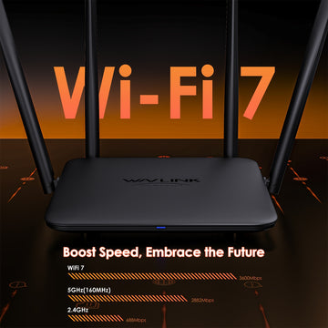 WAVLINK BE3600 Router Wi-Fi 7, Enrutador Dual Band para Juegos con MLO, Tecnología Multi-Rus, Modo EverythingMesh/Router/AP/Repetidor, WiFi Invitado, QoS y VPN Avanzada para Hogar