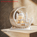 Decoración Acrílica Estilo Bohemio de Mezquita 2D Plana - Adorno para Mesa Ramadan Eid, Hogar, Oficina y Café - Pieza Artística Cultural sin Necesidad de Electricidad, Diseño Arquitectónico Intrincado, Detallada Artesanía, Decoración Islámica, 2D Plano