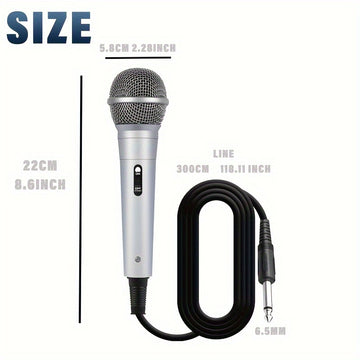 Micrófono dinámico profesional con cable, ideal para karaoke, canto e instrumentos musicales - Audio de alta calidad y uso versátil