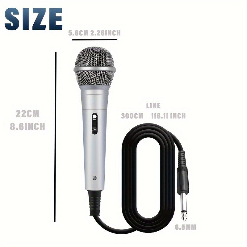 Micrófono dinámico profesional con cable, ideal para karaoke, canto e instrumentos musicales - Audio de alta calidad y uso versátil