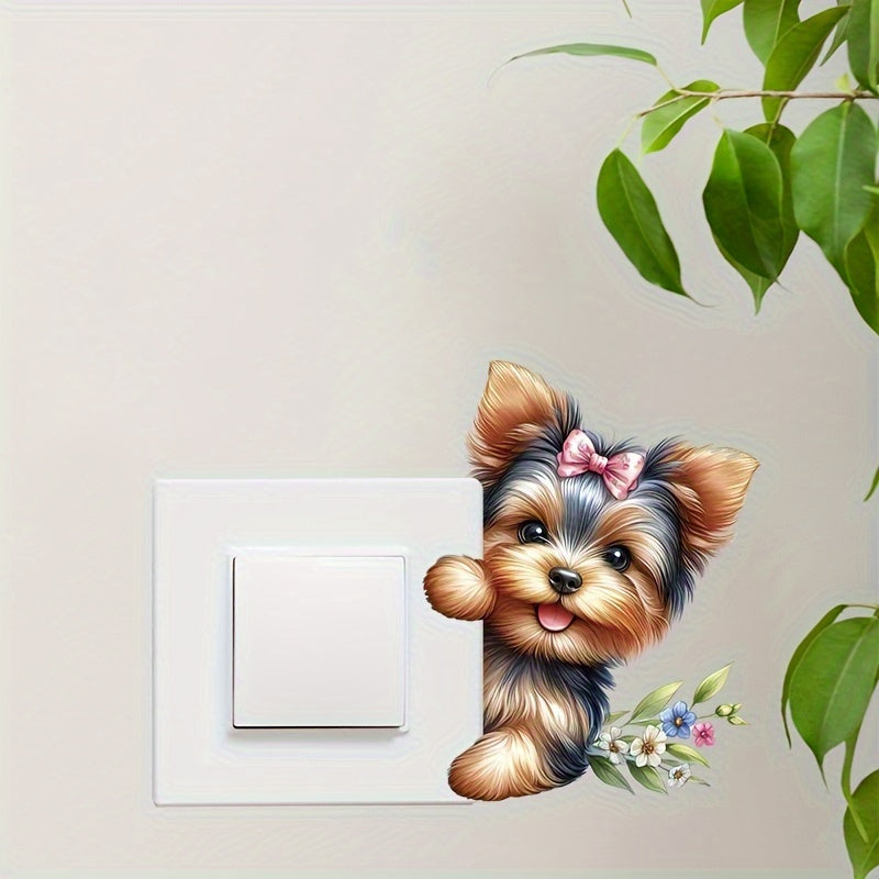1 pieza, Pegatinas divertidas para el baño del perro, pegatinas para interruptores, pegatinas decorativas para paredes, adecuadas para el tamaño y fáciles de pegar
