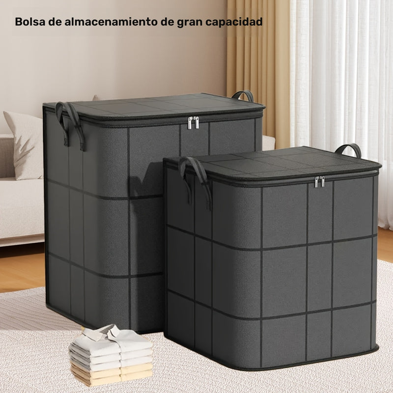 Bolsa de Almacenamiento en Capas, Nuevo Organizador Plegable para Ropa con Bolsa Extra Grande para Edredones Estacionales, Bolsas de Tela No Tejida con Doble Cremallera, Bolsa de Mudanza, Organizador de Equipaje, Sin Necesidad de Electricidad, Canasta Am