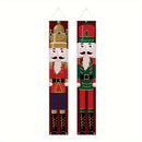 Banderines navideños con diseño de nuez, decoración para puerta de exterior, 179.83 cm x 29.97 cm, tela de poliéster, adornos colgantes festivos