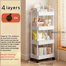 Carrito organizador de plástico con ruedas, 3 niveles, blanco, fácil de mover, multiusos para cocina, baño, dormitorio, sin necesidad de ensamblaje, diseño con ruedas para movilidad, carrito utilitario