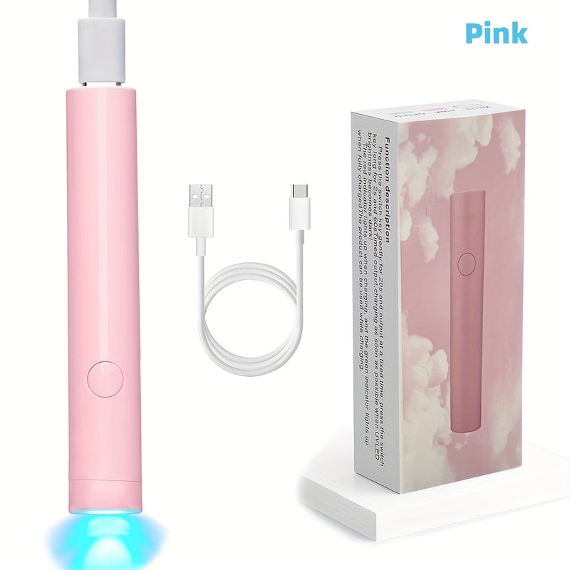 Lámpara de uñas LED con bolígrafo, portátil, para manicura, luz seca para uñas, blanco, para un dedo, lámpara de curado de gel LED, linterna mini, lámpara de uñas seca portátil.