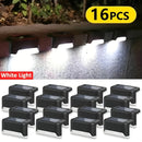 Paquete de 16 Luces Solares para Exteriores, Iluminación LED para Escaleras, Decoración de Balcón, Vallas y Jardines, Caminos de Villa y Paredes