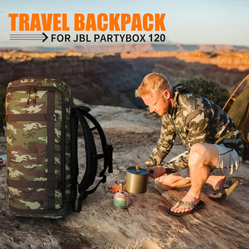 1 mochila PartyBox 120 para altavoz - Estuche de viaje resistente de poliamida con correas ajustables, ideal para sistema de sonido portátil, accesorios para eventos | Bolso con correa ajustable | Mochila duradera