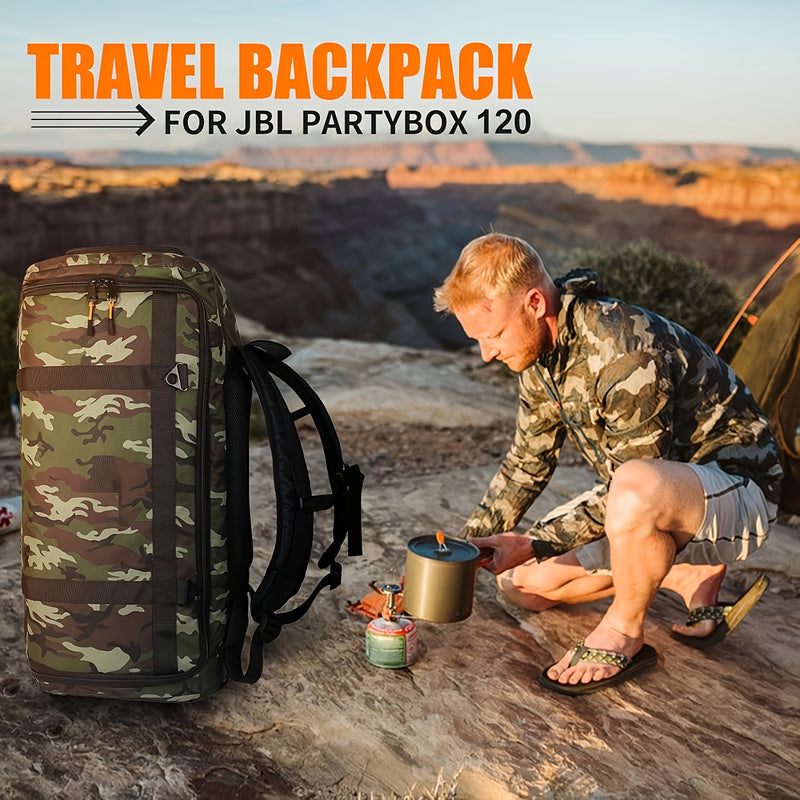 1 mochila PartyBox 120 para altavoz - Estuche de viaje resistente de poliamida con correas ajustables, ideal para sistema de sonido portátil, accesorios para eventos | Bolso con correa ajustable | Mochila duradera