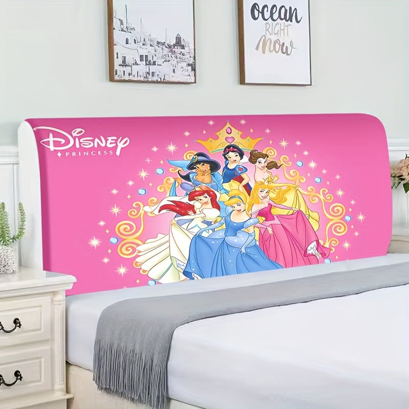 Fundido de Cabeza de Cama Princesa Disney 1 pieza - Impresión Digital Elegante, Rosa con Purpurina y Estrellas, Tela de Poliéster para Todas las Estaciones, Perfecto para la Decoración de Habitaciones Infantiles, Decoración de Cama
