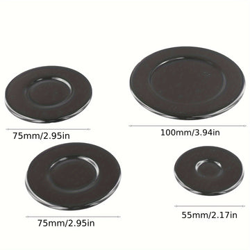 Paquete de 4 Cubiertas para Quemadores de Estufa de Gas Sabauf - Elegantes en , Duraderas y Fáciles de Limpiar, Ideales para Uso Doméstico 55mm 1pz + 75mm 2pzs + 100mm 1pz