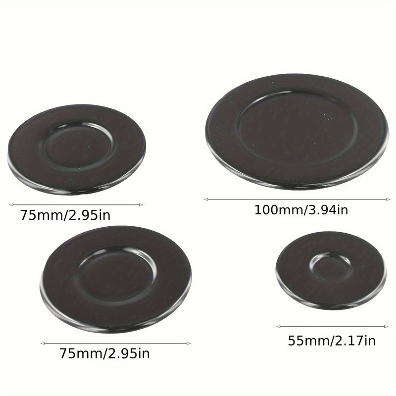 Paquete de 4 Cubiertas para Quemadores de Estufa de Gas Sabauf - Elegantes en , Duraderas y Fáciles de Limpiar, Ideales para Uso Doméstico 55mm 1pz + 75mm 2pzs + 100mm 1pz
